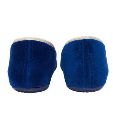 ZAPATILLA CUÑA OCULTA TERCIOPELO COPETE AZUL