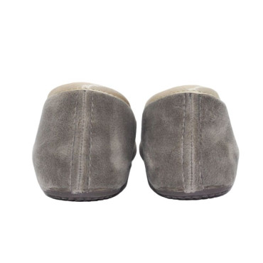 ZAPATILLA CUÑA OCULTA TERCIOPELO COPETE GRIS