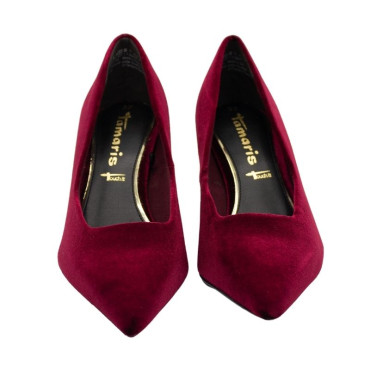 SALÓN ESTILETO TERCIOPELO BURDEOS