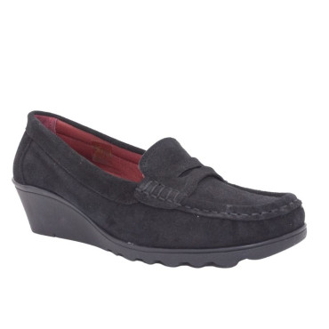 MOCASIN CUÑA ANTE NEGRO