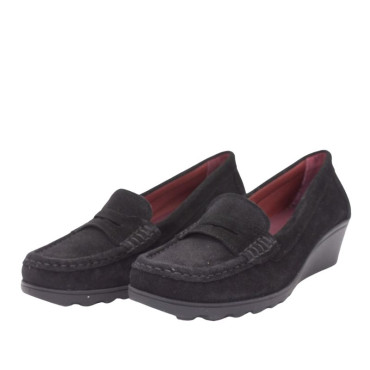 MOCASIN CUÑA ANTE NEGRO