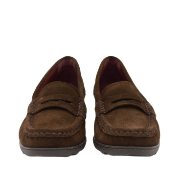 MOCASIN CUÑA ANTE MARRON
