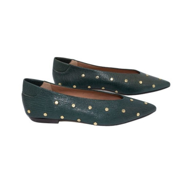 ZULEICA SALON CON TACHUELAS VERDE