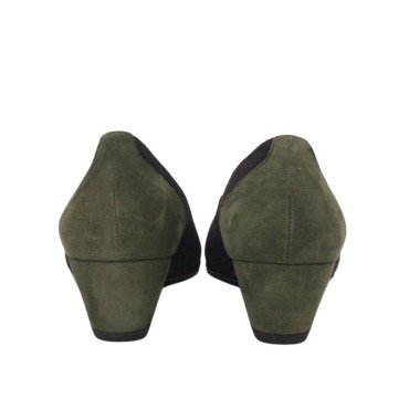 SALON CUÑA BICOLOR MARRÓN-VERDE