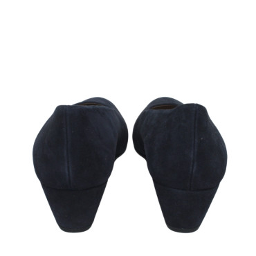 SALON CON CUÑA ANTE AZUL MARINO