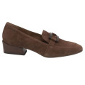 MOCASÍN CON ADORNO DE CAREY EN ANTE MARRÓN