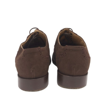 ZAPATO CON CORDONES INGLÉS ANTE MARRÓN
