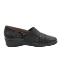 ZAPATO CON GOMA EMPEINE EN COCO NEGRO