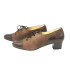 ZAPATO CORDONES TACON ANTE Y PIEL MARRÓN