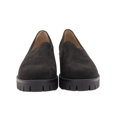 ZAPATO CON PLATAFORMA ANTE NEGRO