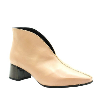BOTIN TACÓN PIEL LISA TAUPE