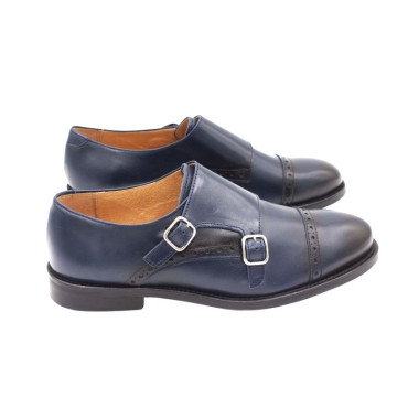 ZAPATO CON DOS HEBILLAS AZUL