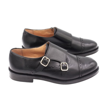 ZAPATO CON DOS HEBILLAS NEGRO