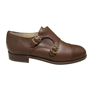 ZAPATO CON DOS HEBILLAS MARRÓN