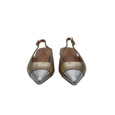 BAILARINA DESTALONADA METALIZADO ORO/PLATA