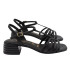 SANDALIA  PIEL TIRAS NEGRO
