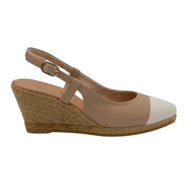 ALPARGATA DESTALONADA BICOLOR BEIGE/BEIGE