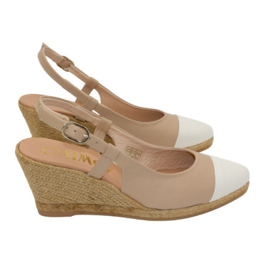 ALPARGATA DESTALONADA BICOLOR BEIGE/BEIGE