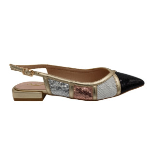 BAILARINA DESTALONADA LENTEJUELAS NEGRA