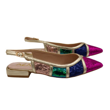 BAILARINA DESTALONADA LENTEJUELAS ROSA