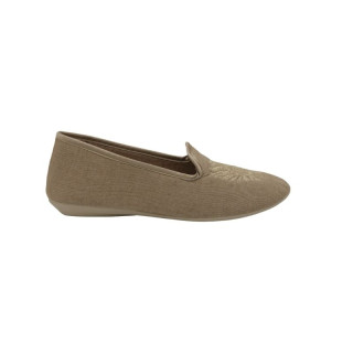 ZAPATILLA DE LONA BORDADO CERRADA  BEIGE