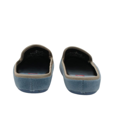ZAPATILLA CHINELA TERCIOPELO BORDADO JEANS