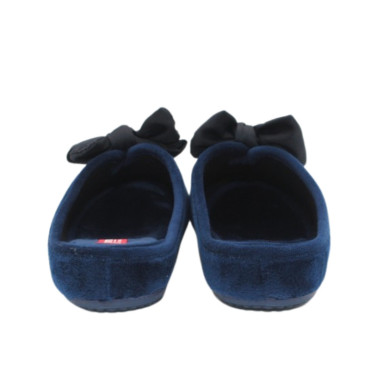 ZAPATILLA CHINELA TERCIOPELO LAZO MARINO