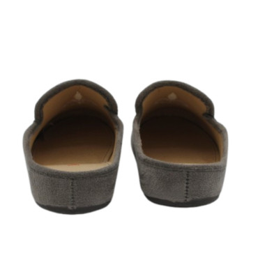 ZAPATILLA CHINELA TERCIOPELO FLOR DE LIS GRIS