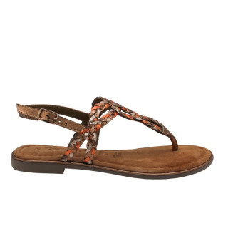 SANDALIA DE PIEL TRENZADA BRONCE