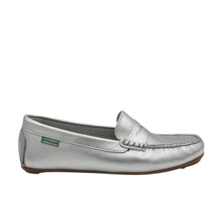 MOCASÍN PIEL METALIZADA PLATA