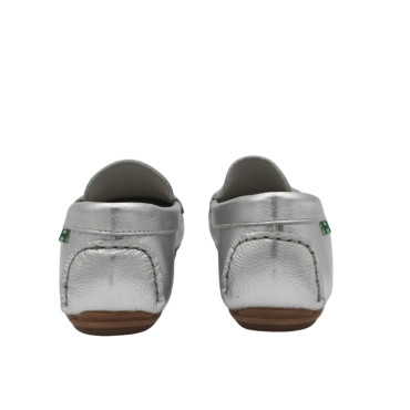 MOCASÍN PIEL METALIZADA PLATA