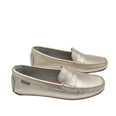 MOCASÍN PIEL METALIZADA ORO