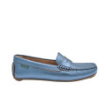 MOCASÍN PIEL METALIZADA AZUL