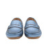 MOCASÍN PIEL METALIZADA AZUL