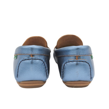 MOCASÍN PIEL METALIZADA AZUL