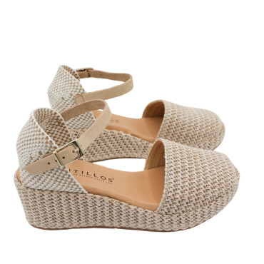 ALPARGATA PUNTA ABIERTA RAFIA NATURAL