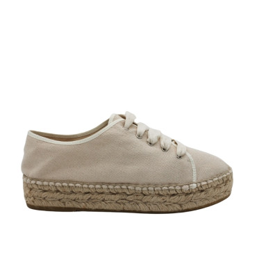 ALPARGATA CON CORDONES BEIGE