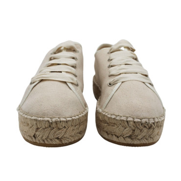 ALPARGATA CON CORDONES BEIGE
