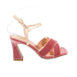 SANDALIA CON TIRAS CRUZADAS Y TACÓN ALTO ALTO ROSA