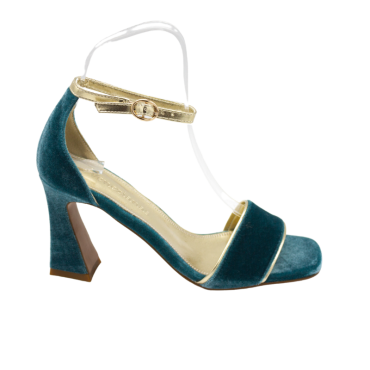 SANDALIA CON TIRA Y TACÓN ALTO AZUL