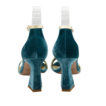 SANDALIA CON TIRA Y TACÓN ALTO AZUL