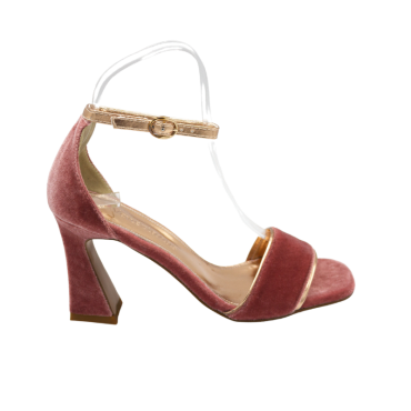 SANDALIA CON TIRA Y TACÓN ALTO ROSA