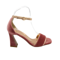 SANDALIA CON TIRA Y TACÓN ALTO ROSA