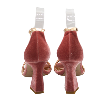 SANDALIA CON TIRA Y TACÓN ALTO ROSA