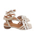 SANDALIAS CON TIRAS BICOLOR BLANCO/BEIGE
