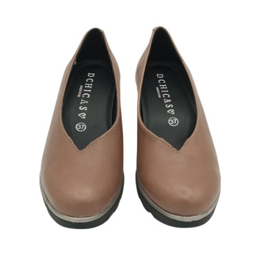 SALÓN DE PIEL CON CUÑA TOPO