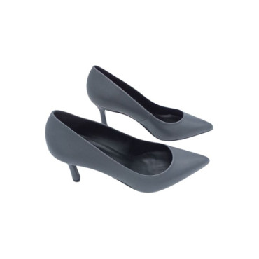 SALÓN DE TACÓN PIEL GRIS OSCURO