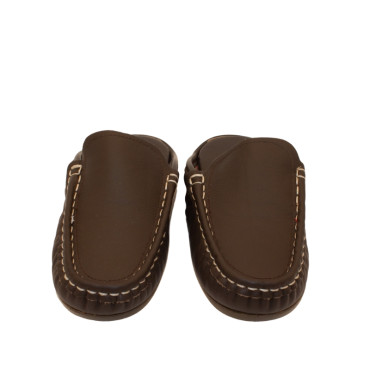 ZAPATILLA MOCASIN CHINELA MARRON