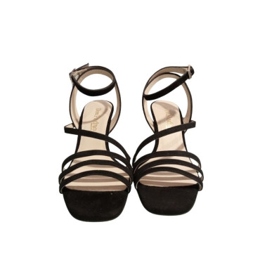 SANDALIA DE FIESTA TOBILLO ANTE NEGRO