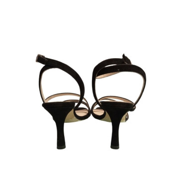 SANDALIA DE FIESTA TOBILLO ANTE NEGRO